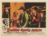4p998 ZORRO RIDES AGAIN LC #3 1959 great close up of masked John Carroll with two guns drawn!