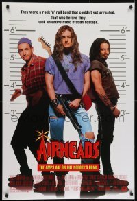 4r604 AIRHEADS style B DS 1sh 1994 rockers Adam Sandler, Brendan Fraser & Steve Buscemi!