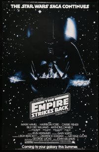 4r550 EMPIRE STRIKES BACK 22x34 commercial poster 1983 Darth Vader helmet in space from teaser!