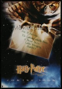 4r554 HARRY POTTER & THE PHILOSOPHER'S STONE 27x39 commercial poster 2001 Hedwig the owl!