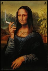 4r328 MONA 24x36 Swiss commercial poster 1993 Leonardo da Vinci's Mona Lisa smoking marijuana!