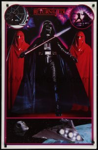 4r556 RETURN OF THE JEDI 22x34 commercial poster 1983 image of Darth Vader with Imperial Guards!