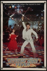 4r559 SATURDAY NIGHT FEVER 23x35 commercial poster 1977 John Travolta & Karen Lynn Gorney, disco!
