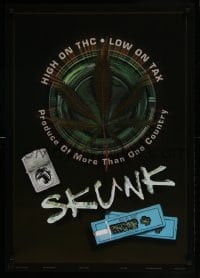 4r307 SKUNK 24x34 English commercial poster 1999 Jez Nomad, marijuana leaf, lighter, rolling papers!