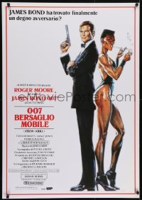 4r597 VIEW TO A KILL 28x39 Italian commercial poster 1985 Moore as Bond, Grace Jones, by Goozee!