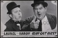 4r571 WAY OUT WEST 25x37 commercial poster 1980s Stan Laurel & Oliver Hardy!
