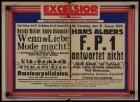 4r088 EXCELSIOR LICHTSPIELHAUS German 14x19 1933 Wenn die Liebe Mode Macht, F.P.1 Antwortet Nicht!