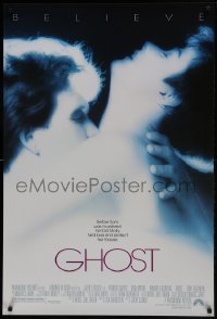 4r721 GHOST 1sh 1990 classic romantic close up of spirit Patrick Swayze & sexy Demi Moore!