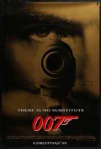 4r725 GOLDENEYE advance DS 1sh 1995 Pierce Brosnan as James Bond 007, cool gun & eye close up!