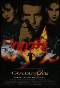 4r726 GOLDENEYE DS 1sh 1995 cast image of Pierce Brosnan as Bond, Isabella Scorupco, Famke Janssen!