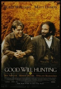 4r728 GOOD WILL HUNTING 1sh 1997 great image of smiling Matt Damon & Robin Williams!