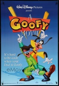 4r729 GOOFY MOVIE DS 1sh 1995 Walt Disney, it's hard to be cool when your dad is Goofy, blue style!