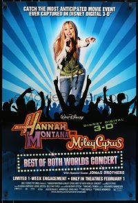 4r737 HANNAH MONTANA & MILEY CYRUS: BEST OF BOTH WORLDS CONCERT advance DS 1sh 2008 Walt Disney!