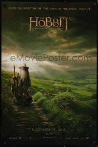 4r745 HOBBIT: AN UNEXPECTED JOURNEY teaser DS 1sh 2012 cool image of Ian McKellen as Gandalf!