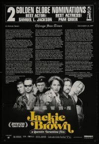 4r768 JACKIE BROWN awards DS 1sh 1997 Quentin Tarantino, De Niro, Fonda, Jackson, Grier, top cast!