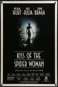 4r780 KISS OF THE SPIDER WOMAN 1sh 1985 cool artwork of sexy Sonia Braga in spiderweb dress!