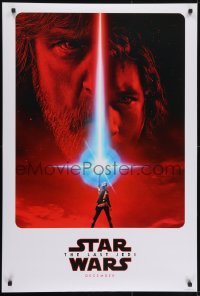 4r794 LAST JEDI teaser DS 1sh 2017 Star Wars, incredible sci-fi image of Hamill, Driver & Ridley!