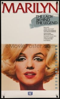 4r491 MARILYN: THE LADY BEHIND THE LEGEND 22x38 video poster 1987 close-up of the sexy actress!