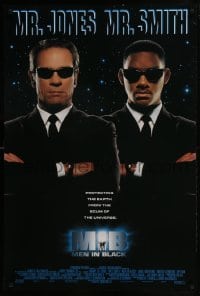 4r831 MEN IN BLACK int'l DS 1sh 1997 Will Smith & Tommy Lee Jones close-up!