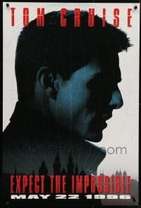 4r835 MISSION IMPOSSIBLE teaser 1sh 1996 cool silhouette of Tom Cruise, Brian De Palma directed!