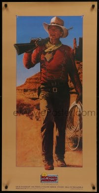 4r495 NOSTALGIA MERCHANT 20x40 video poster 1986 Rodriguez art of The Duke, John Wayne!
