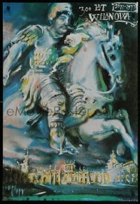 4r156 300 LAT WILANOWA Polish 26x39 1977 Jerzy Czerniawski art of man on horse, Wilanowa Palace!