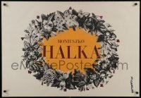 4r166 HALKA stage play Polish 27x38 1965 floral art by Bohdan Butenko!