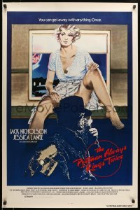 4r870 POSTMAN ALWAYS RINGS TWICE int'l 1sh 1981 Jack Nicholson, far sexier art of Jessica Lange!