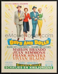 4r536 GUYS & DOLLS 15x20 REPRO poster 1990s Marlon Brando, Jean Simmons, Sinatra & Blaine!