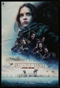 4r901 ROGUE ONE advance DS 1sh 2016 A Star Wars Story, Felicity Jones, top cast montage, Death Star!