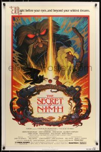 4r909 SECRET OF NIMH 1sh 1982 Don Bluth, cool mouse fantasy cartoon artwork by Tim Hildebrandt!