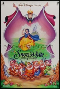 4r921 SNOW WHITE & THE SEVEN DWARFS DS 1sh R1993 Disney animated cartoon fantasy classic!