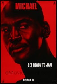 4r926 SPACE JAM teaser DS 1sh 1996 cool close-up of basketball star Michael Jordan!