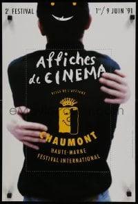 4r019 2E FESTIVAL AFFICHES DE CINEMA CHAUMONT 16x24 French museum/art exhibition 1991 self hug!