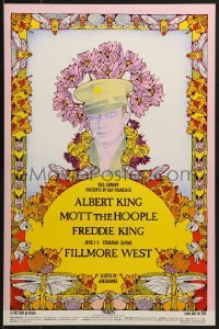 4r211 ALBERT KING/MOTT THE HOOPLE/FREDDIE KING 14x21 music poster 1971 Willyum Rowe artwork!