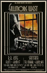 4r212 B.B. KING/AUM/FROST/SANTANA/TAJ MAHAL/FLAMIN' GROOVIES 14x22 music poster 1969 David Singer!