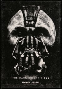 4r522 DARK KNIGHT RISES IMAX mini poster 2012 the legend ends, cool close-up art of Hardy as Bane!