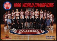 4r346 DETROIT PISTONS 18x25 special poster 1990 the World Champions, basketball, one of the greats!