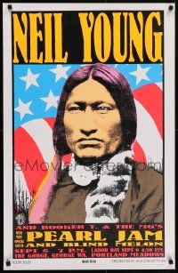 4r004 NEIL YOUNG signed #390/500 23x35 art print 1993 by Kozik, Native American art, Pearl Jam!