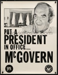 4r040 GEORGE MCGOVERN b/w style 17x22 political campaign 1972 Vote Democratic for President!