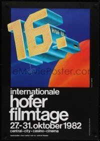 4r090 HOF INTERNATIONAL FILM FESTIVAL 23x33 German film festival poster 1982 A. Hertrich!