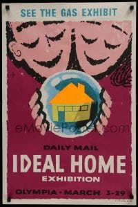 4r443 IDEAL HOME EXHIBITION 20x30 English special poster 1958 Hans Unger, see the gas exhibit!