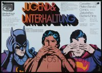 4r450 JUGEND & UNTERHALTUNG 23x33 German special poster 1977 Hilbig, Tarzan, Batman and Superman!