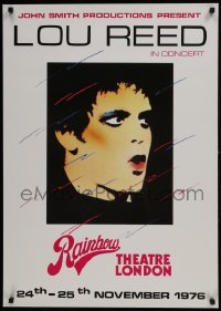 4r371 LOU REED 25x35 special tribute poster 1976 close-up art, Rainbow Theatre London, England!