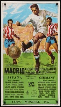 4r454 MADRID ESTADIO BERNABEU 22x38 Spanish special poster 1982 Sauri art, World Cup football, 807!