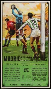 4r456 MADRID ESTADIO BERNABEU 22x38 Spanish special poster 1982 Sauri art, World Cup football, 810!