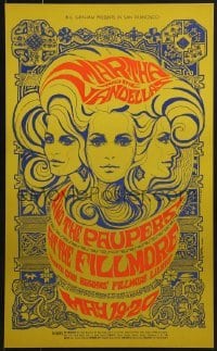 4r253 MARTHA & THE VANDELLAS/PAUPERS 14x23 music poster 1967 great Bonnie MacLean art!
