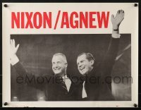 4r048 RICHARD NIXON/SPIRO AGNEW 14x18 political campaign 1968 cool close up portraits!
