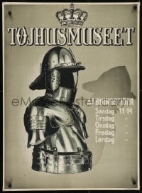 4r068 ROYAL DANISH ARSENAL MUSEUM 25x34 Danish advertising poster 1950s cool art of armor!