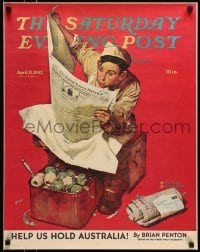 4r393 SATURDAY EVENING POST 22x28 special poster 1942 cover from April 11, Norman Rockwell art!